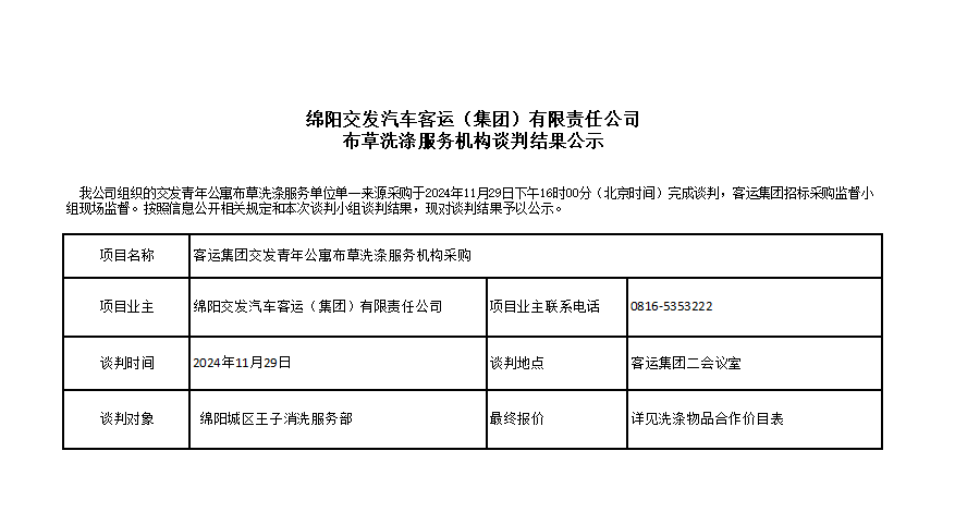 綿陽(yáng)交發(fā)汽車客運(yùn)（集團(tuán)）有限責(zé)任公司布草洗滌服務(wù)機(jī)構(gòu)談判結(jié)果公示.png